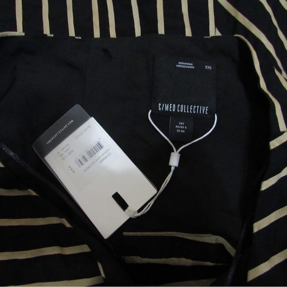 NWT C/MEO Collective High as Hope Midi Dress in Black Stripe - Picture 9 of 13